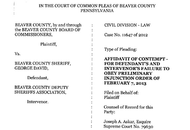 Commissioners Ask Judge To Find Sheriff David In Contempt