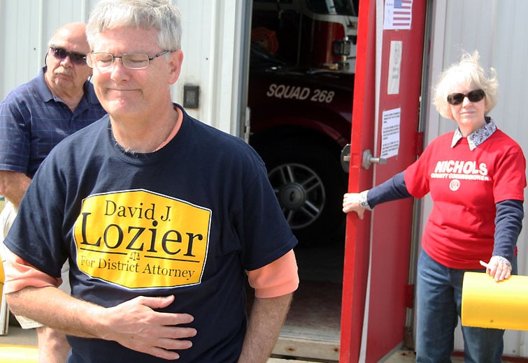 Photos: Random Sights From Yesterday’s Primary Election Republican District Attorney Candidate David Lozier maintains his composure after speaking with a difficult poll worker in New Sewickley who was supporting Commissioner Dennis Nichols. Lozier beat attorney Gerald Benyo to win the Republican nomination / photo by John Paul